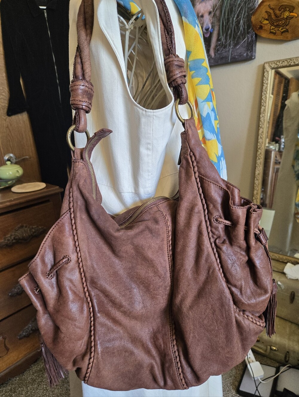 Hobo International Brown Leather Hobo Bag – Soft Slouch Shoulder Tote - Picture 2 of 16